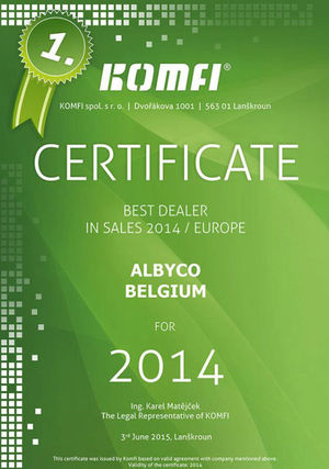 Albyco is de beste Europese Komfi-dealer