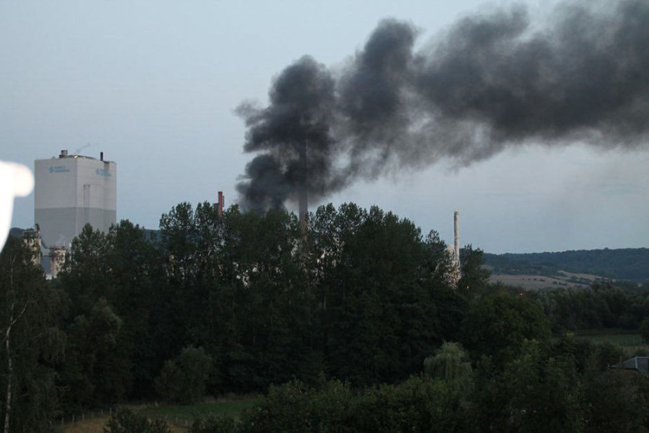 Brand in de papierfabriek Burgo Ardennes